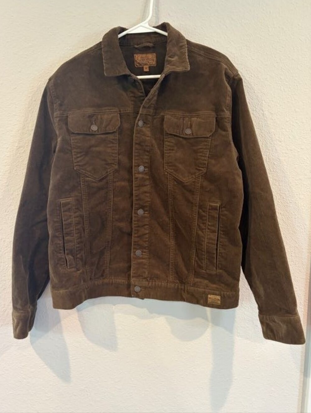 Jeremiah American Legacy Mens Brown Cotton Corduroy Trucker Jacket Size Medium